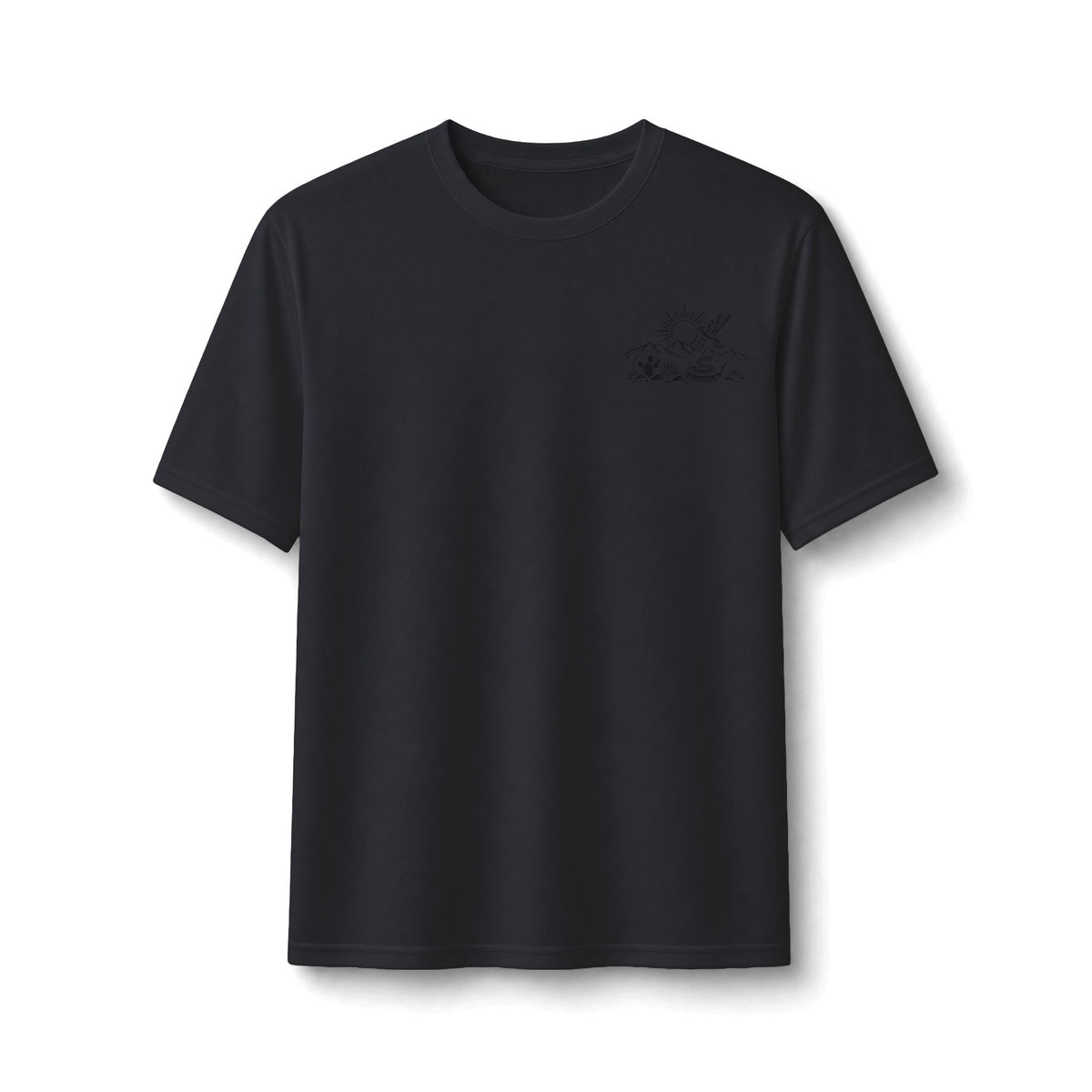 Desert Cactus Performance Tee — Minimalist Southwestern Graphic Shirt