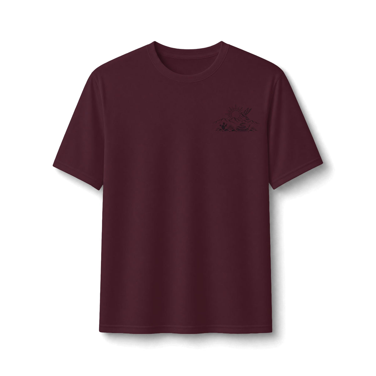 Desert Cactus Performance Tee — Minimalist Southwestern Graphic Shirt