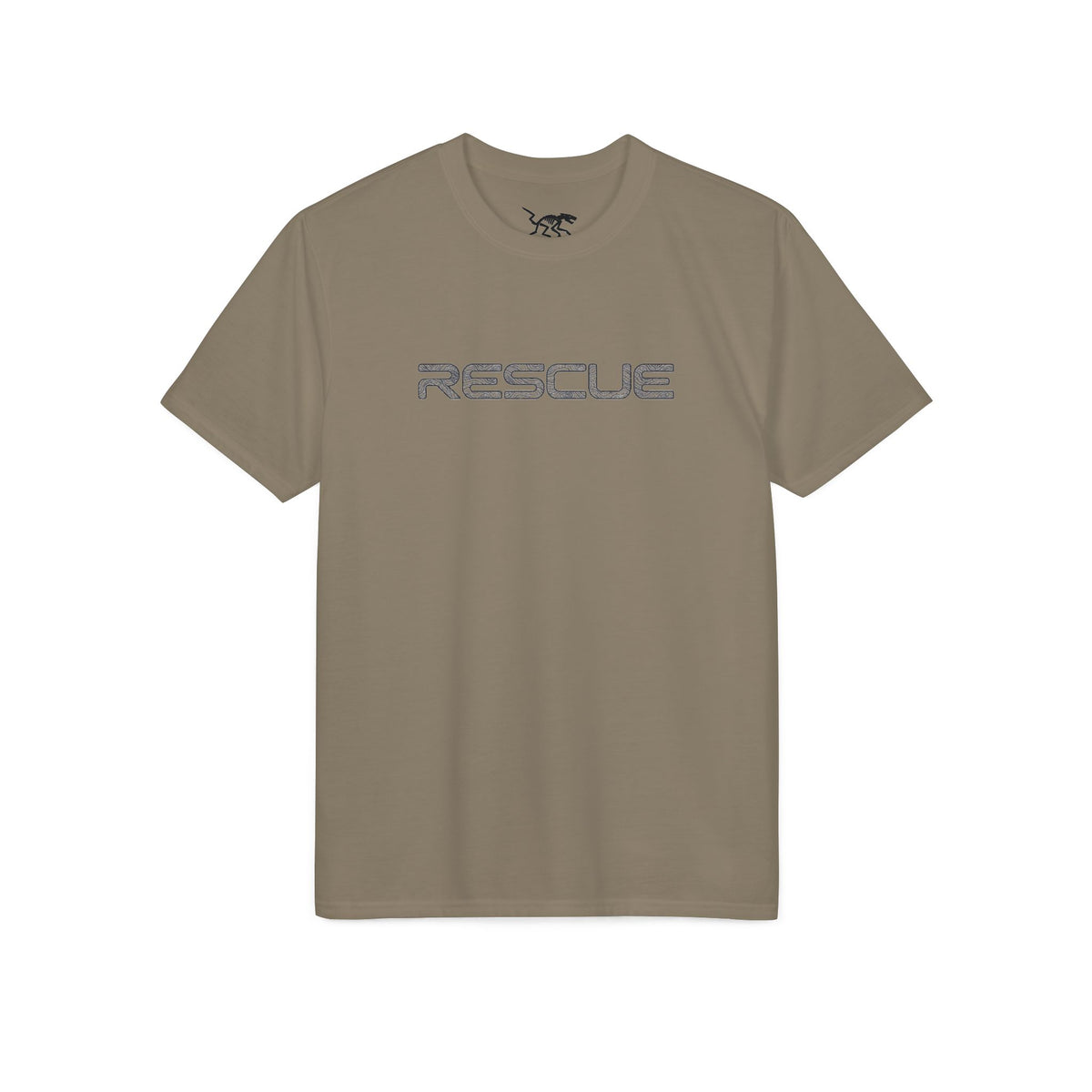 Rescue Performance T-Shirt Topo Black Font — Subtle Rescue Logo