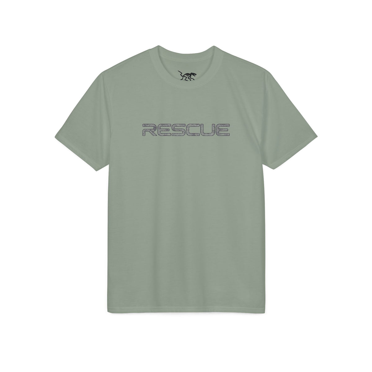 Rescue Performance T-Shirt Topo Black Font — Subtle Rescue Logo
