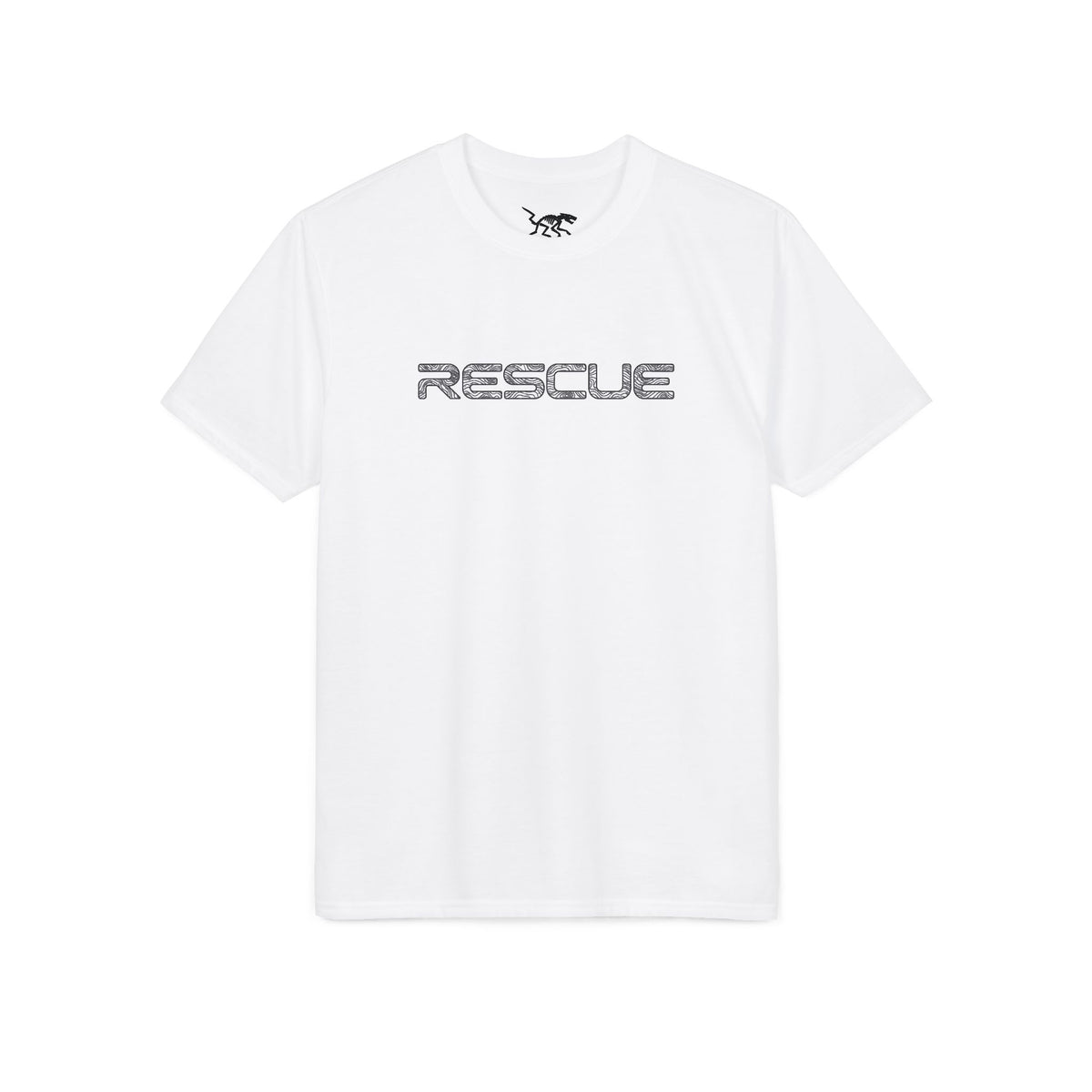 Rescue Performance T-Shirt Topo Black Font — Subtle Rescue Logo