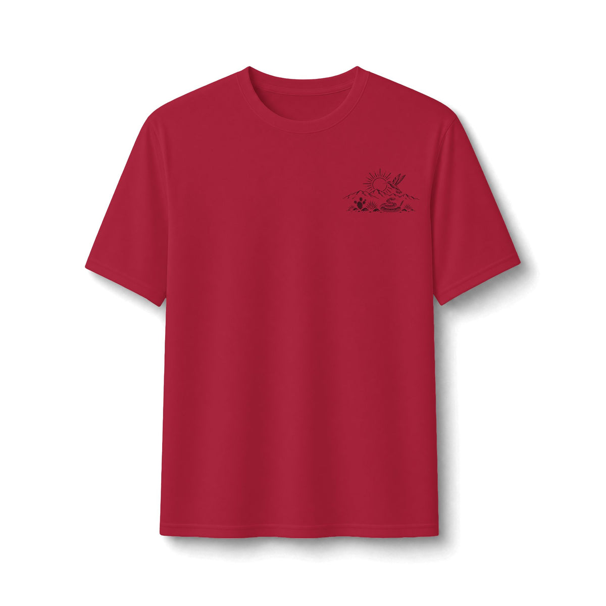 Desert Cactus Performance Tee — Minimalist Southwestern Graphic Shirt