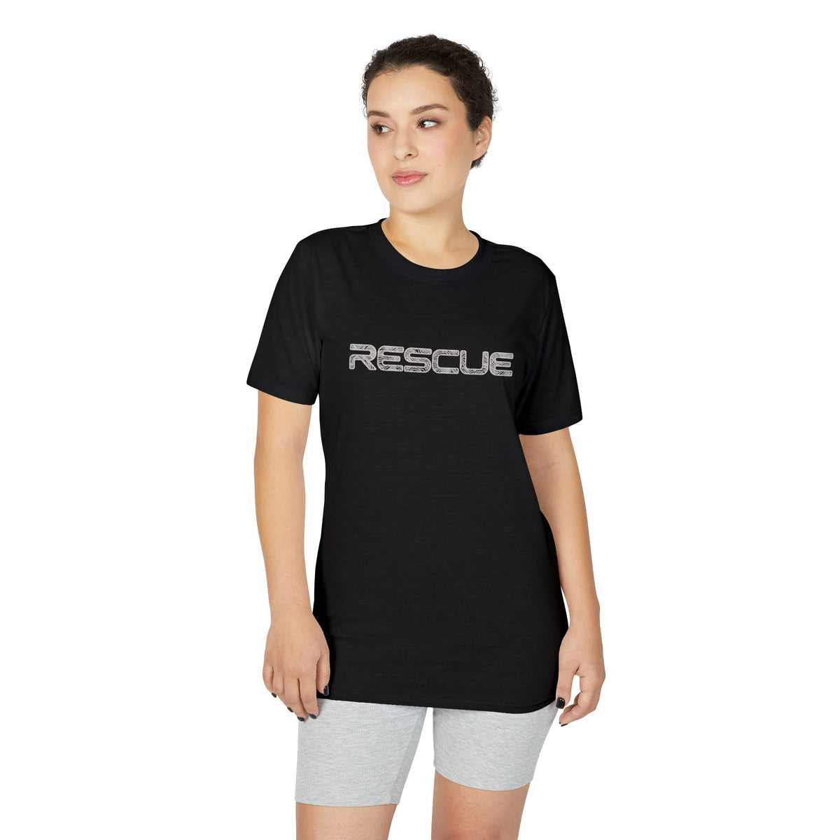 Rescue Performance T-Shirt Topo Black Font — Subtle Rescue Logo