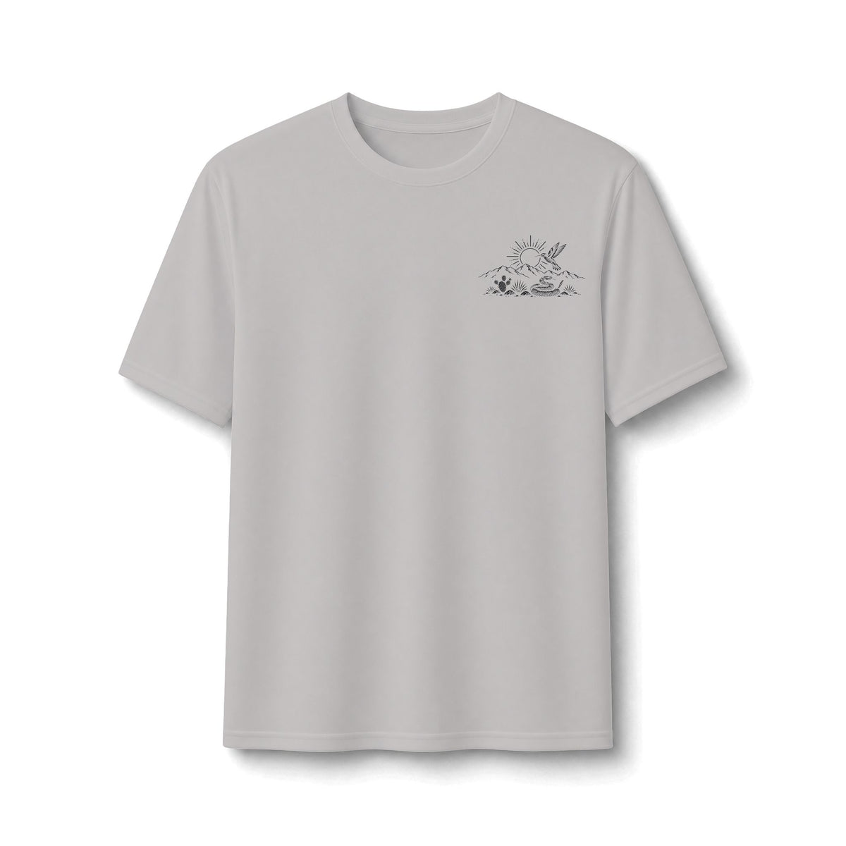 Desert Cactus Performance Tee — Minimalist Southwestern Graphic Shirt