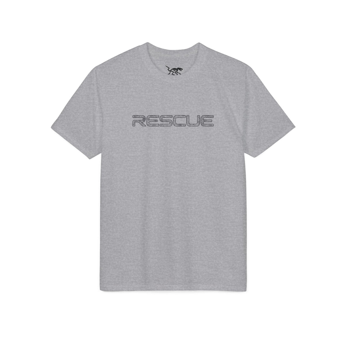 Rescue Performance T-Shirt Topo Black Font — Subtle Rescue Logo