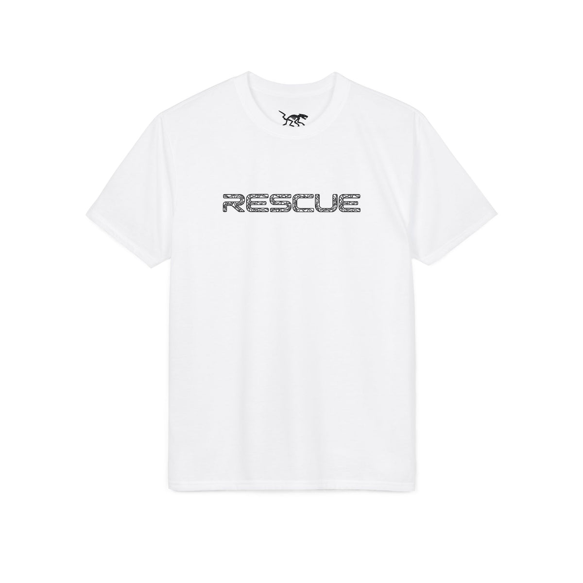 Rescue Performance T-Shirt Wire Black Font — Subtle Rescue Logo
