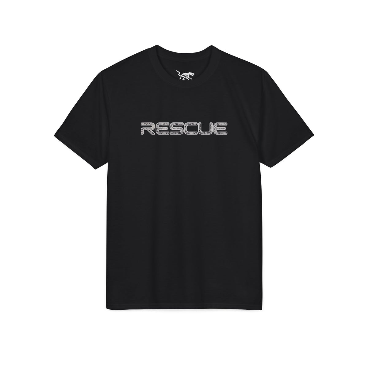 Rescue Performance T-Shirt Topo Black Font — Subtle Rescue Logo