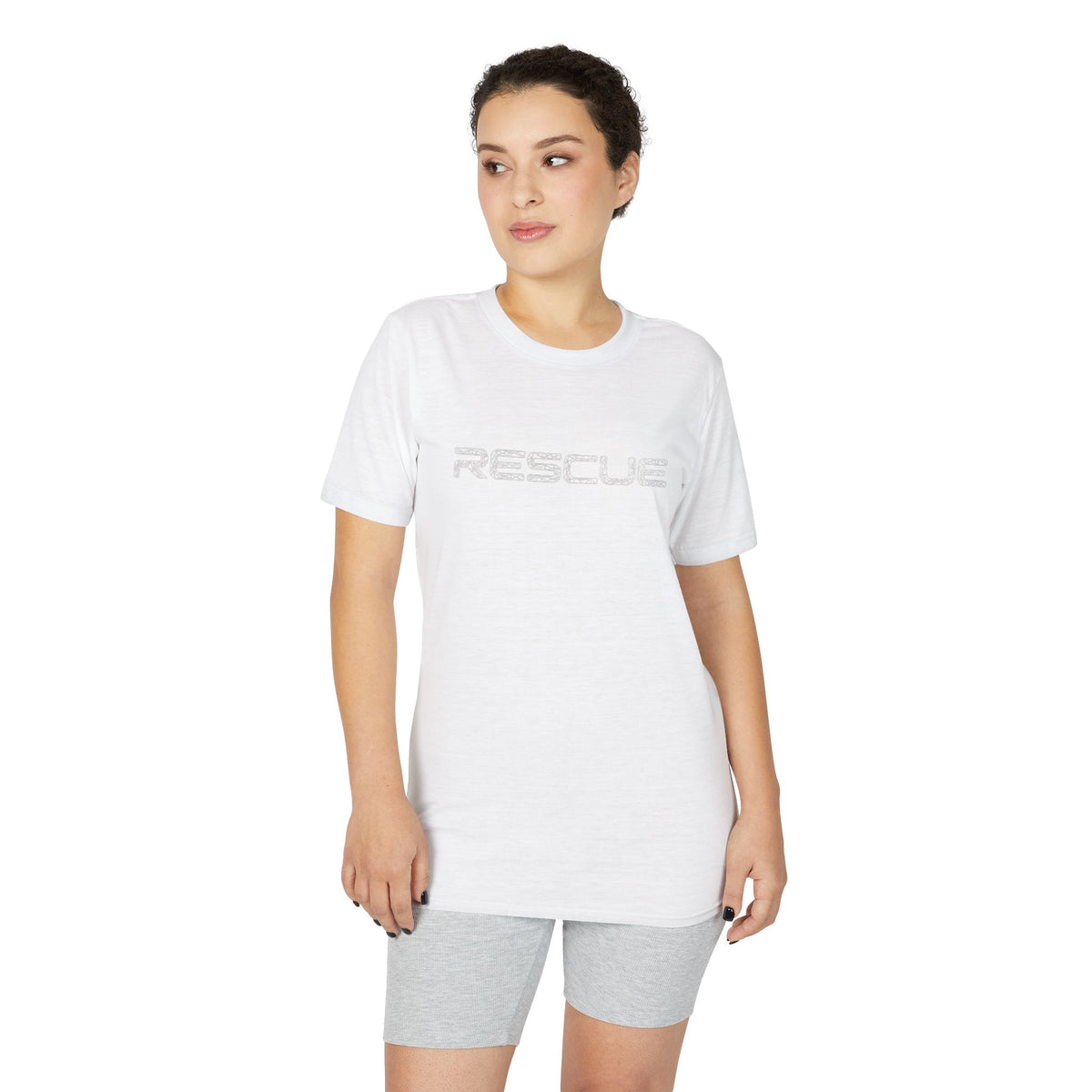Rescue Performance T-Shirt Wire White Font — Subtle Rescue Logo