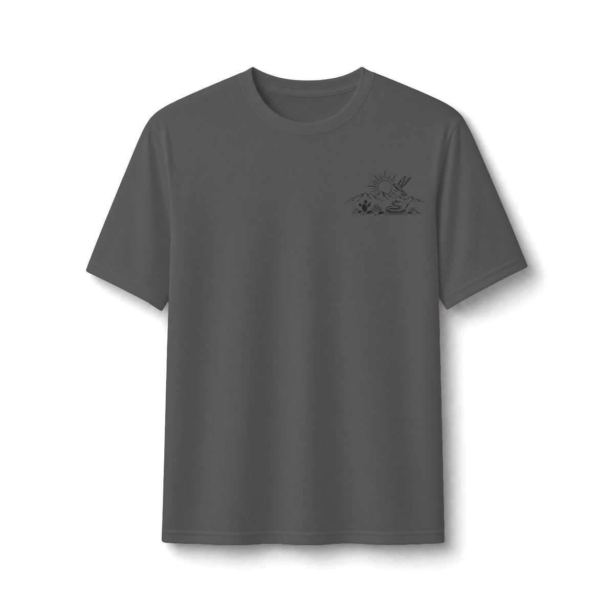 Desert Cactus Performance Tee — Minimalist Southwestern Graphic Shirt