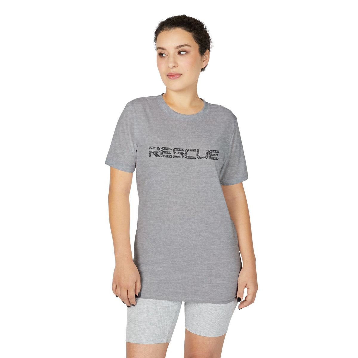 Rescue Performance T-Shirt Wire Black Font — Subtle Rescue Logo
