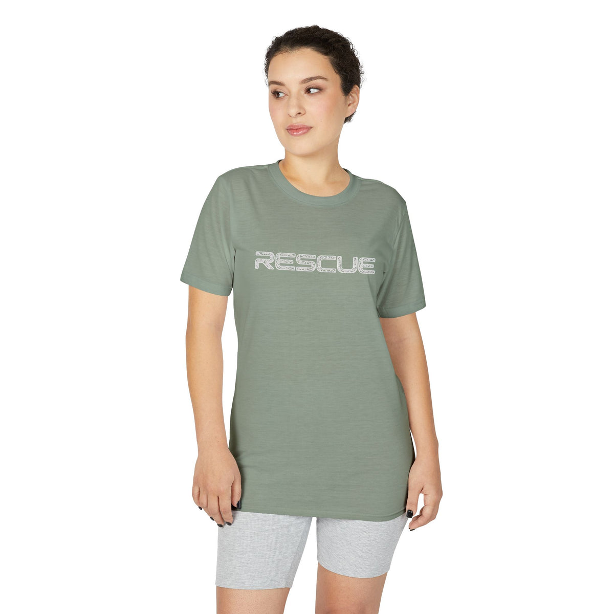 Rescue Performance T-Shirt Wire White Font — Subtle Rescue Logo
