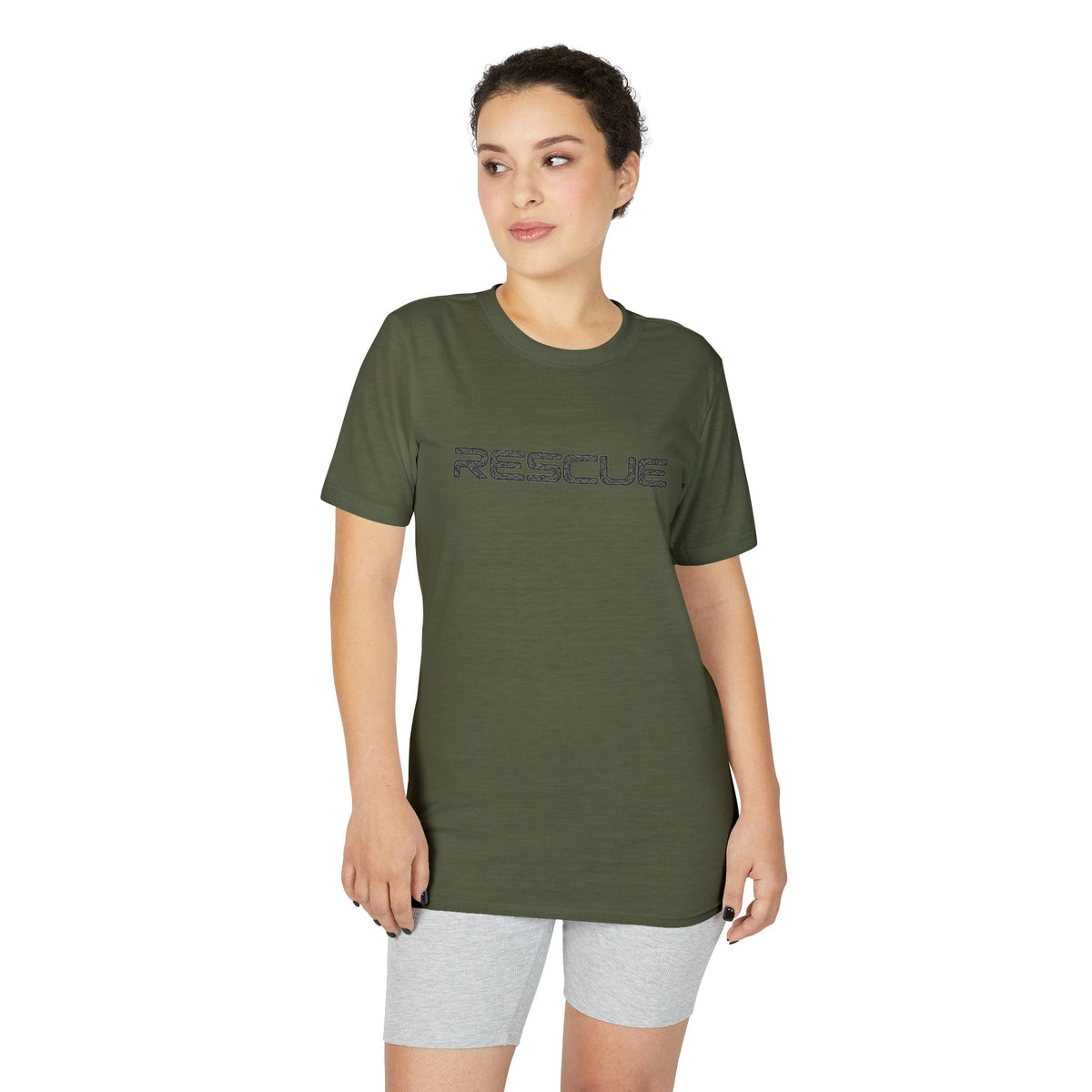 Rescue Performance T-Shirt Wire Black Font — Subtle Rescue Logo