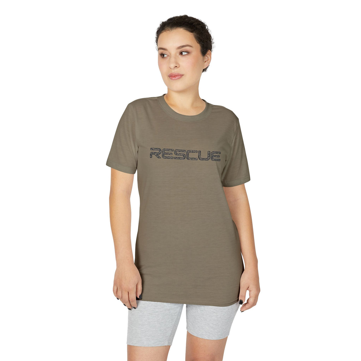 Rescue Performance T-Shirt Wire Black Font — Subtle Rescue Logo