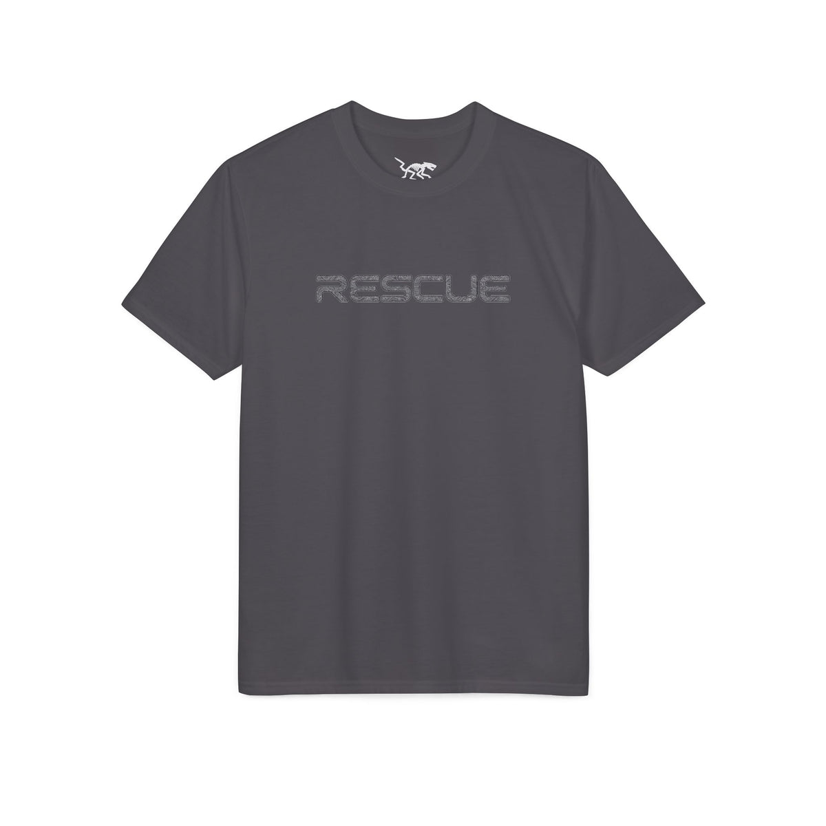 Rescue Performance T-Shirt Topo Black Font — Subtle Rescue Logo