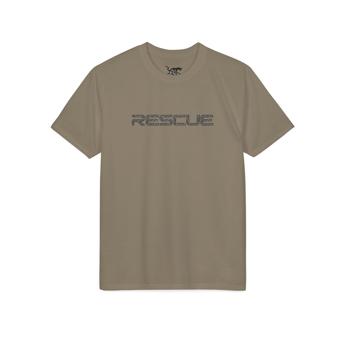 Rescue Performance T-Shirt Wire Black Font — Subtle Rescue Logo