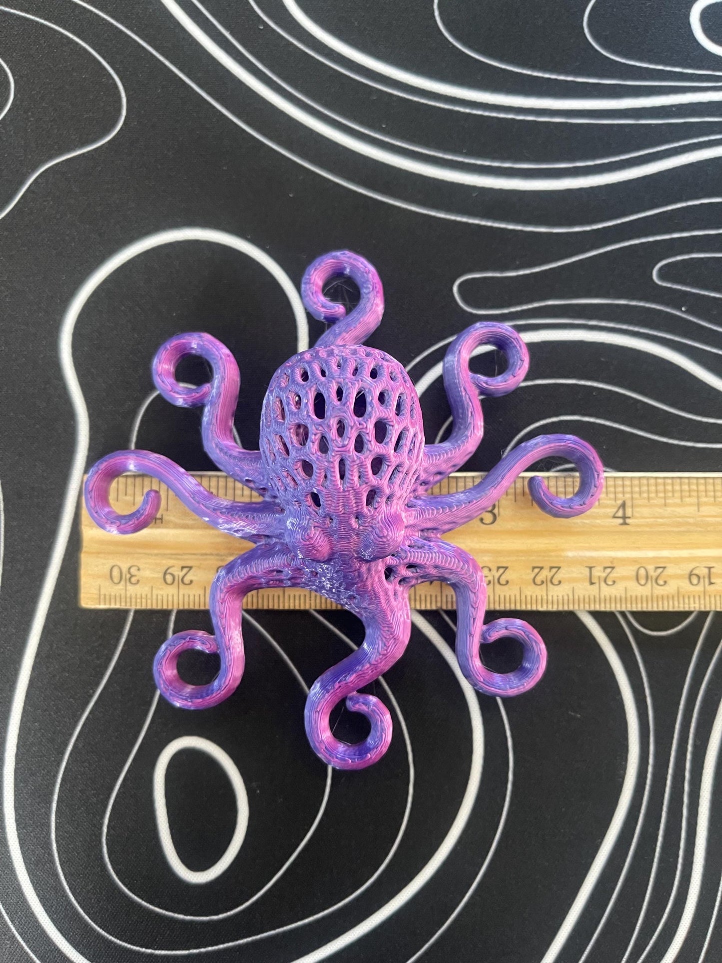 Custom 3D Printed Geometric Voronoi Octopus Magnet – Modern Art Design